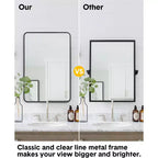 Specchio da parete rotondo oro 18", specchio da trucco con cornice in metallo per bagno, ingresso e camera da letto