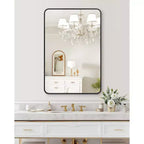 18 Round Gold Wall Mirror, Metal Frame Vanity Mirror for Bathroom, Entryway & Bedroom