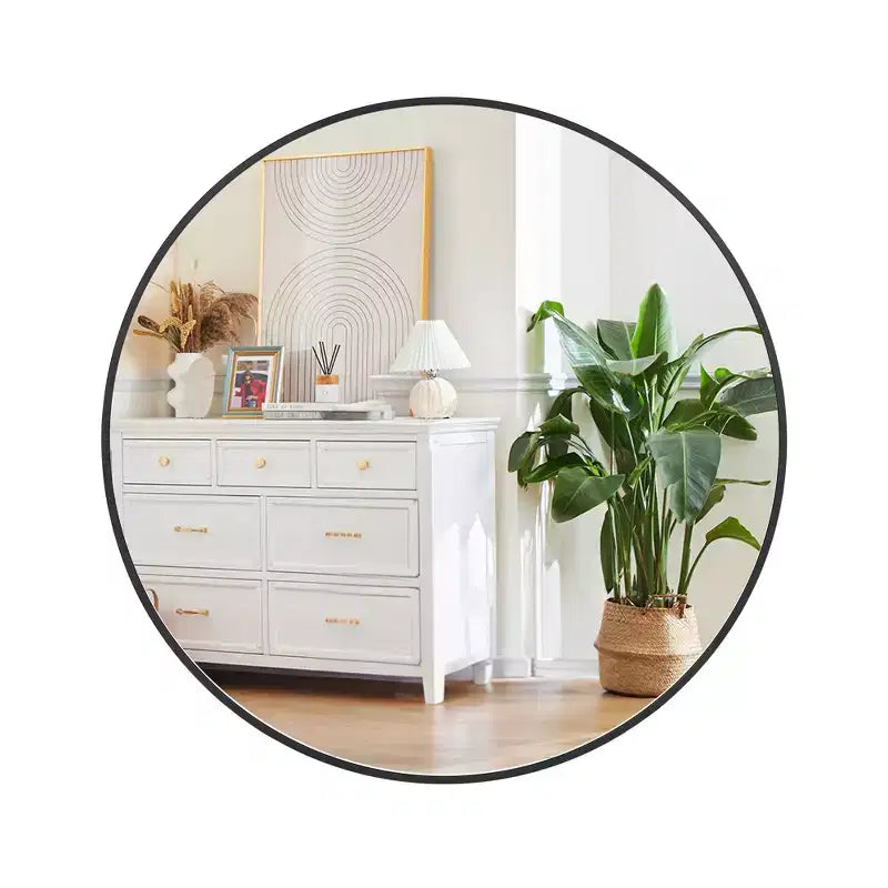 Specchio da parete rotondo oro 18", specchio da trucco con cornice in metallo per bagno, ingresso e camera da letto
