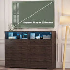Cassettiera a 8 cassetti in legno con prese di corrente, mobile TV ampio con contenitore e organizer per camera da letto, soggiorno, corridoio