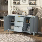 Mobile credenza a buffet Wave Design, armadietto contenitore con ante a chiusura ammortizzata e 3 cassetti, consolle per cucina soggiorno studio