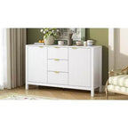 Mobile credenza a buffet Wave Design, armadietto contenitore con ante a chiusura ammortizzata e 3 cassetti, consolle per cucina soggiorno studio