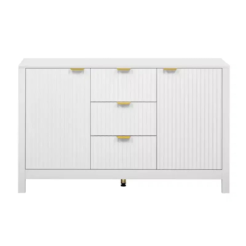 Mobile credenza a buffet Wave Design, armadietto contenitore con ante a chiusura ammortizzata e 3 cassetti, consolle per cucina soggiorno studio