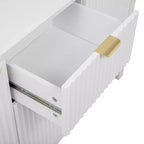 Mobile credenza a buffet Wave Design, armadietto contenitore con ante a chiusura ammortizzata e 3 cassetti, consolle per cucina soggiorno studio