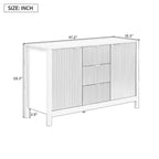 Mobile credenza a buffet Wave Design, armadietto contenitore con ante a chiusura ammortizzata e 3 cassetti, consolle per cucina soggiorno studio
