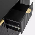 Mobile credenza a buffet Wave Design, armadietto contenitore con ante a chiusura ammortizzata e 3 cassetti, consolle per cucina soggiorno studio