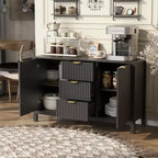 Mobile credenza a buffet Wave Design, armadietto contenitore con ante a chiusura ammortizzata e 3 cassetti, consolle per cucina soggiorno studio
