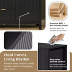 Mobile credenza a buffet Wave Design, armadietto contenitore con ante a chiusura ammortizzata e 3 cassetti, consolle per cucina soggiorno studio