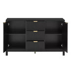 Mobile credenza a buffet Wave Design, armadietto contenitore con ante a chiusura ammortizzata e 3 cassetti, consolle per cucina soggiorno studio
