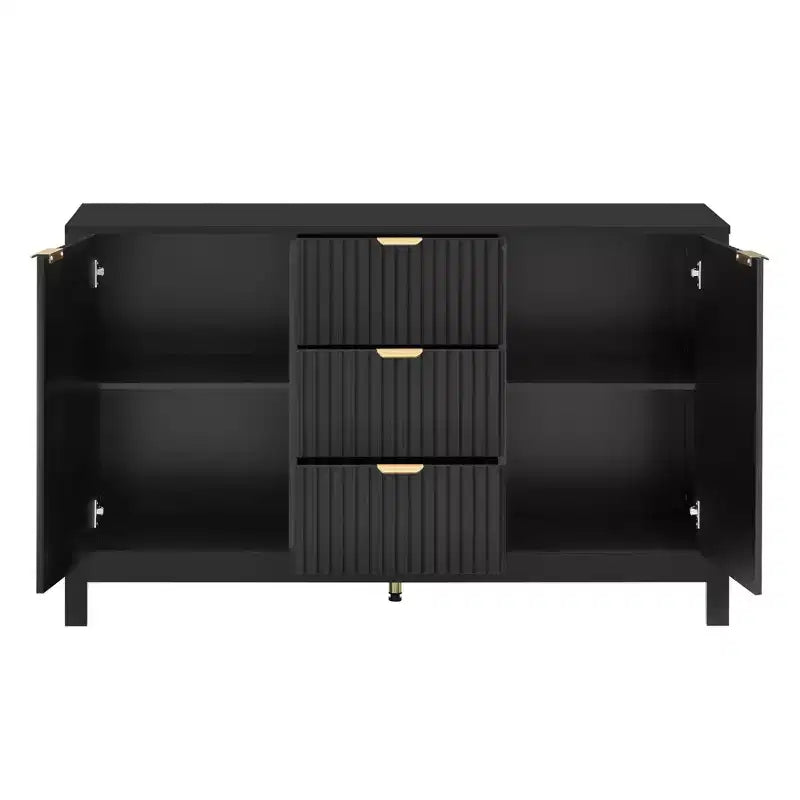 Mobile credenza a buffet Wave Design, armadietto contenitore con ante a chiusura ammortizzata e 3 cassetti, consolle per cucina soggiorno studio