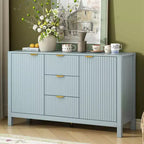 Mobile credenza a buffet Wave Design, armadietto contenitore con ante a chiusura ammortizzata e 3 cassetti, consolle per cucina soggiorno studio