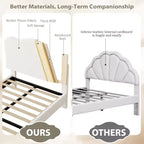 Base letto imbottita con testiera regolabile, robusto supporto a doghe in legno, mobili letto moderni per bambini, nessun materasso a molle richiesto