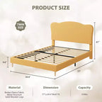 Base letto imbottita con testiera regolabile, robusto supporto a doghe in legno, mobili letto moderni per bambini, nessun materasso a molle richiesto