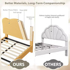 Base letto imbottita con testiera regolabile, robusto supporto a doghe in legno, mobili letto moderni per bambini, nessun materasso a molle richiesto