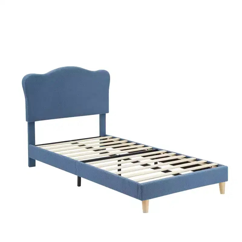 Base letto imbottita con testiera regolabile, robusto supporto a doghe in legno, mobili letto moderni per bambini, nessun materasso a molle richiesto