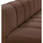 Divano componibile Arc in pelle vegana marrone
