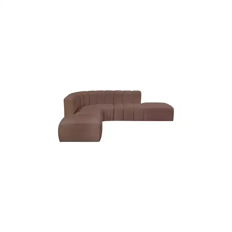 Divano componibile Arc in pelle vegana marrone