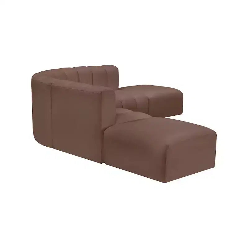 Divano componibile Arc in pelle vegana marrone