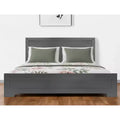 Letto King Size con Struttura in Legno e Pannelli Intarsiati Grigio