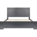 Letto King Size con Struttura in Legno e Pannelli Intarsiati Grigio