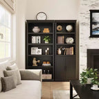 Librerie rustiche con ante, Libreria a 5 ripiani con contenitore, Mobiletto in legno per soggiorno, casa, ufficio, camera da letto
