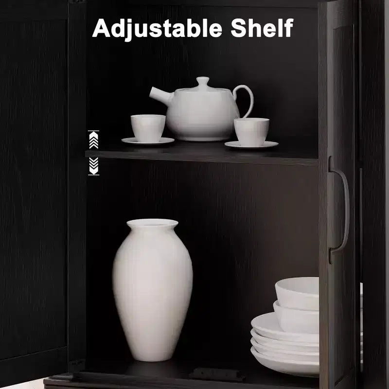 Librerie rustiche con ante, Libreria a 5 ripiani con contenitore, Mobiletto in legno per soggiorno, casa, ufficio, camera da letto