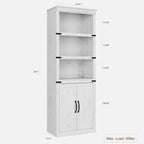 Librerie rustiche con ante, Libreria a 5 ripiani con contenitore, Mobiletto in legno per soggiorno, casa, ufficio, camera da letto