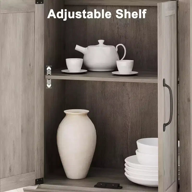 Librerie rustiche con ante, Libreria a 5 ripiani con contenitore, Mobiletto in legno per soggiorno, casa, ufficio, camera da letto