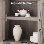 Librerie rustiche con ante, Libreria a 5 ripiani con contenitore, Mobiletto in legno per soggiorno, casa, ufficio, camera da letto