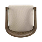 Sgabelli da bar Austin in legno di Hevea rivestiti con schienale curvo in canna ad altezza bancone noce/beige