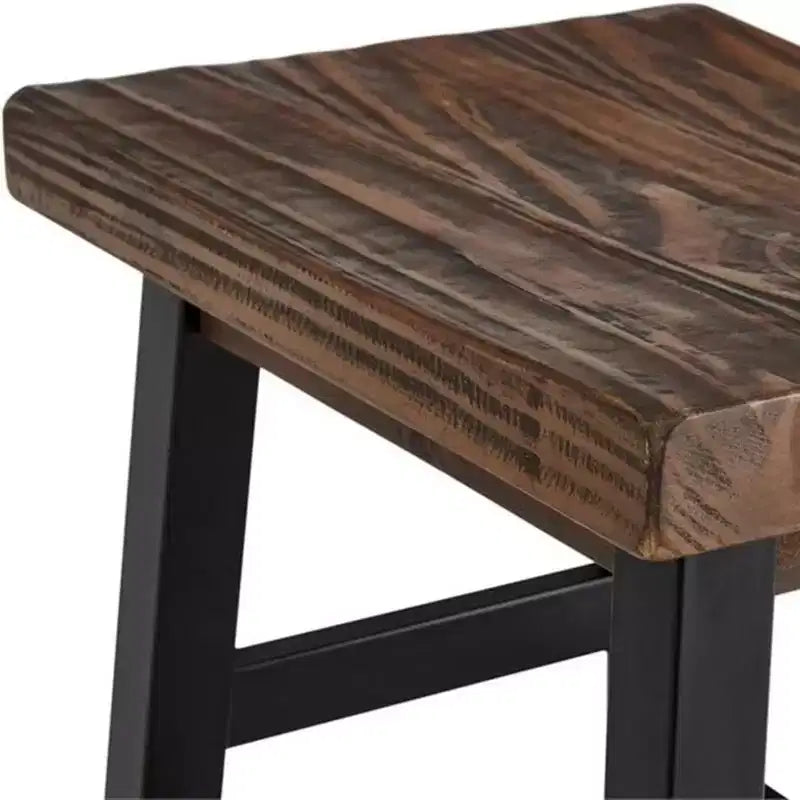 Sgabello da bar Pomona ad altezza bancone da 26" con gambe in metallo marroni
