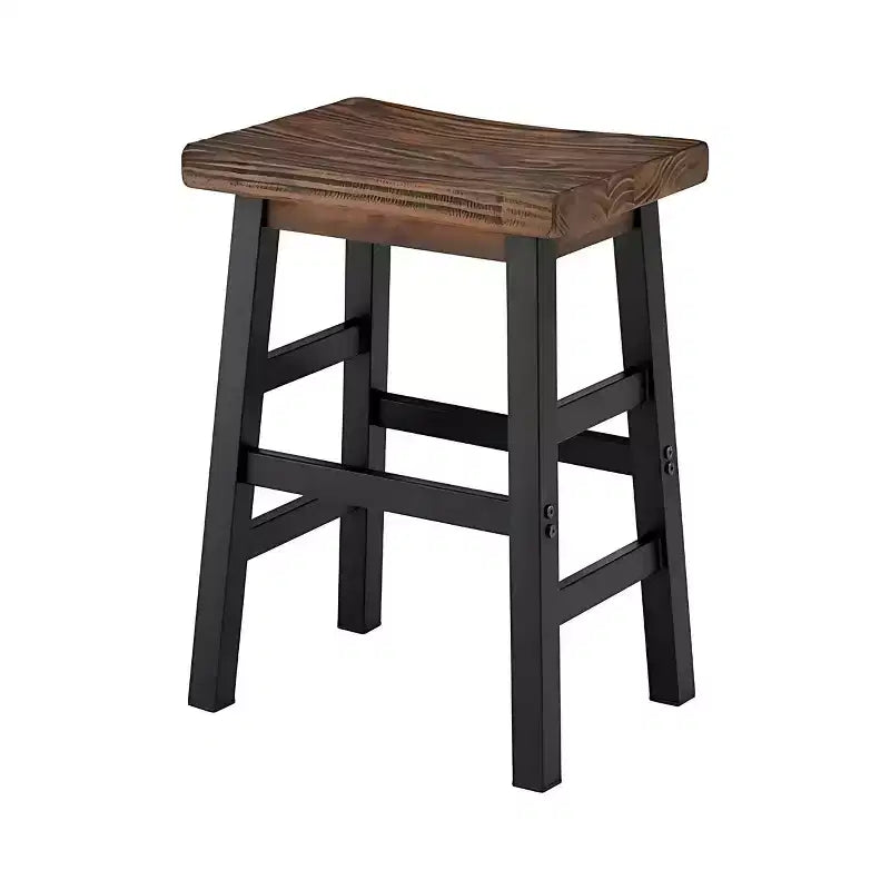 Sgabello da bar Pomona ad altezza bancone da 26" con gambe in metallo marroni