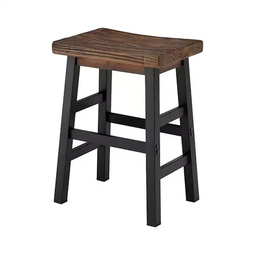 Sgabello da bar Pomona ad altezza bancone da 26" con gambe in metallo marroni