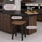 Sgabello da bar Pomona ad altezza bancone da 26" con gambe in metallo marroni