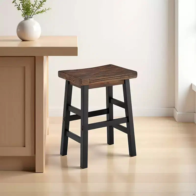 Sgabello da bar Pomona ad altezza bancone da 26" con gambe in metallo marroni