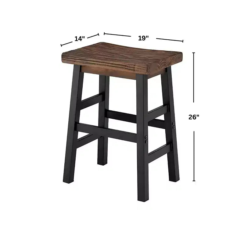 Sgabello da bar Pomona ad altezza bancone da 26" con gambe in metallo marroni