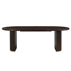 Christopher Knight Home Damian 88" Modern Minimalist Oval 6 Seater Dining Table with Double Pedestal Base Espresso