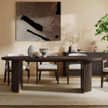 Tavolo da pranzo moderno minimalista ovale Damian 88" 6 posti con base a doppio piedistallo espresso