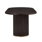 Tavolo da pranzo moderno minimalista ovale Damian 88" 6 posti con base a doppio piedistallo espresso