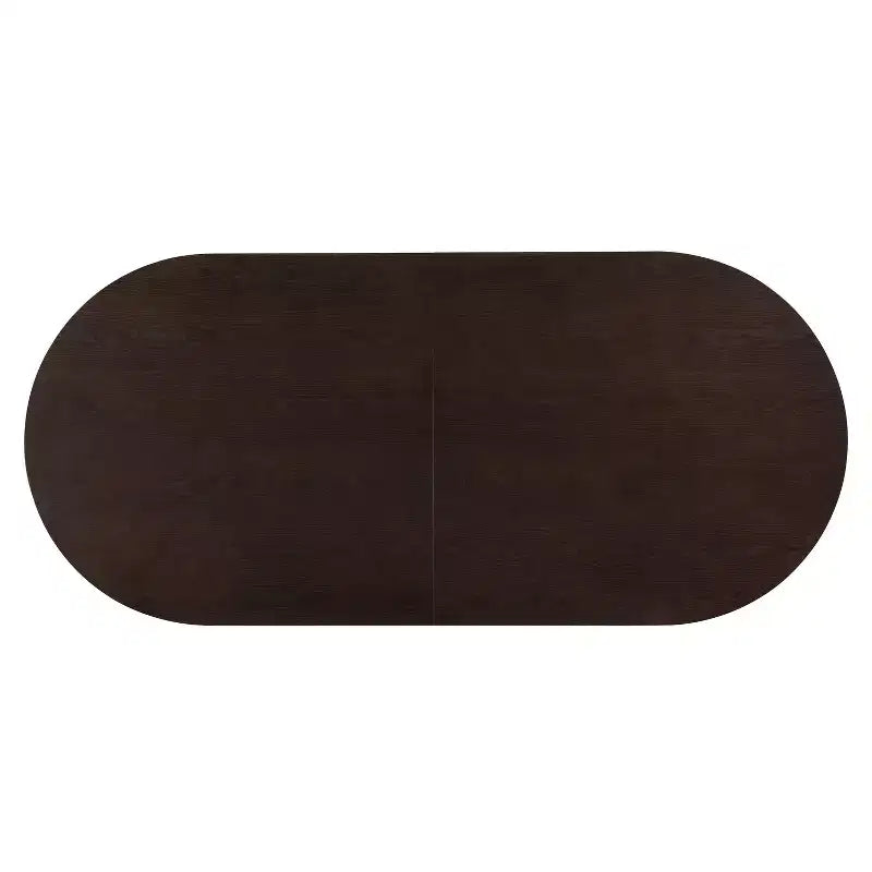 Tavolo da pranzo moderno minimalista ovale Damian 88" 6 posti con base a doppio piedistallo espresso