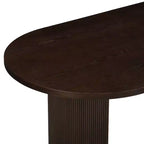 Tavolo da pranzo moderno minimalista ovale Damian 88" 6 posti con base a doppio piedistallo espresso