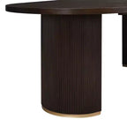 Tavolo da pranzo moderno minimalista ovale Damian 88" 6 posti con base a doppio piedistallo espresso