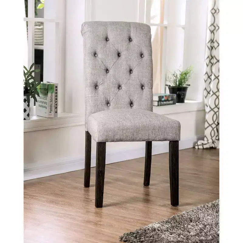 Sedia Hepburn Nero Anticato/Grigio Chiaro