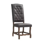 7pc Hayward Extendable Dining Table Set with 6 Tufted Tall Back ChairsWalnut - Picket House Furnishings: Elegant Double Pedestal Base