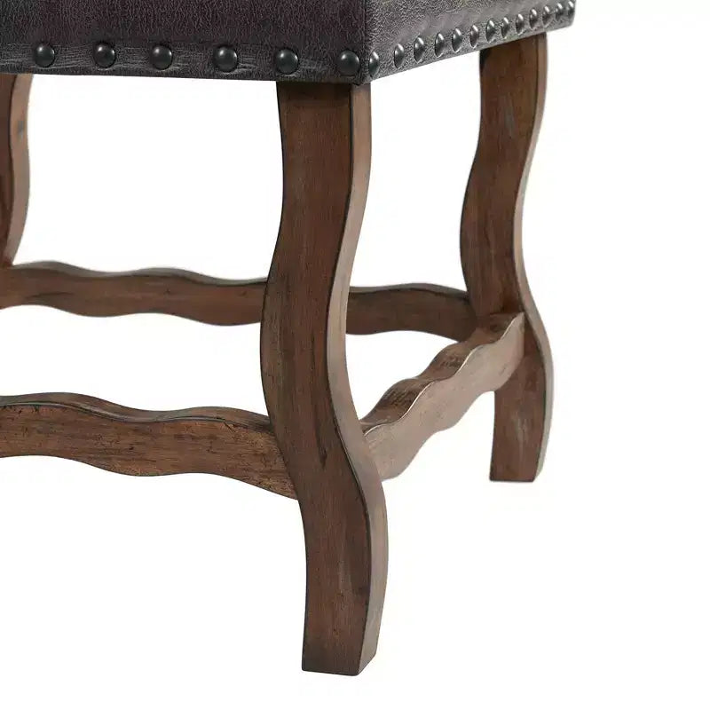 Tavolo da pranzo allungabile Hayward con 6 sedie con schienale alto e trapuntato, noce: Elegante base a doppio piedistallo