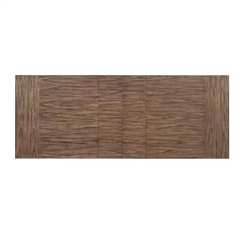 Tavolo da pranzo allungabile Hayward con 6 sedie con schienale alto e trapuntato, noce: Elegante base a doppio piedistallo