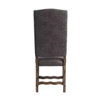 Tavolo da pranzo allungabile Hayward con 6 sedie con schienale alto e trapuntato, noce: Elegante base a doppio piedistallo