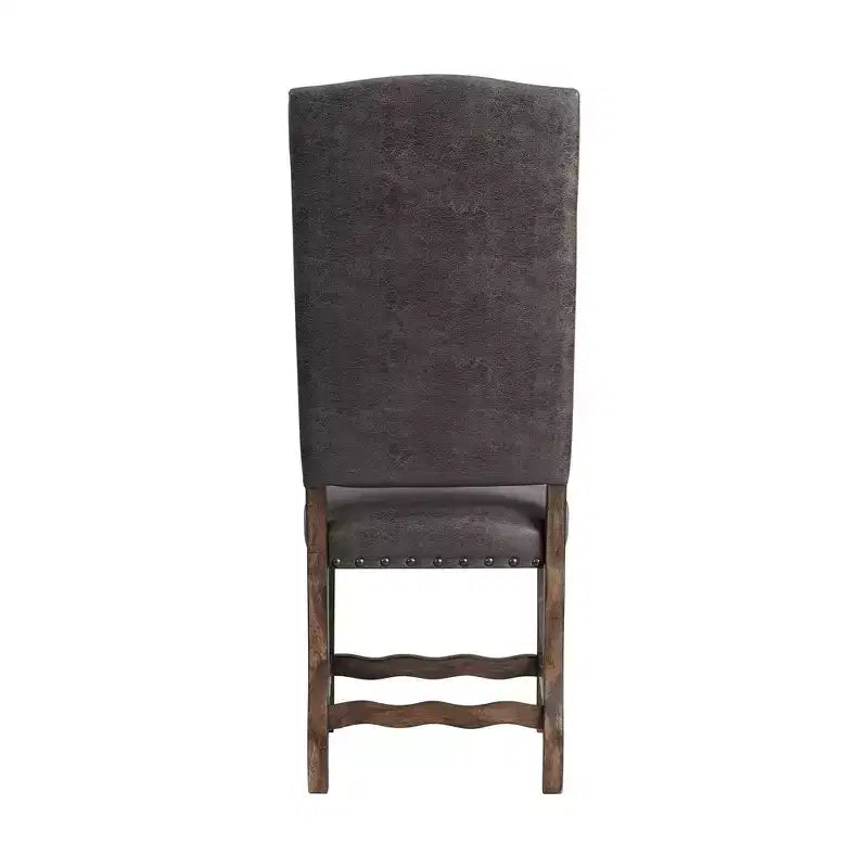 Tavolo da pranzo allungabile Hayward con 6 sedie con schienale alto e trapuntato, noce: Elegante base a doppio piedistallo
