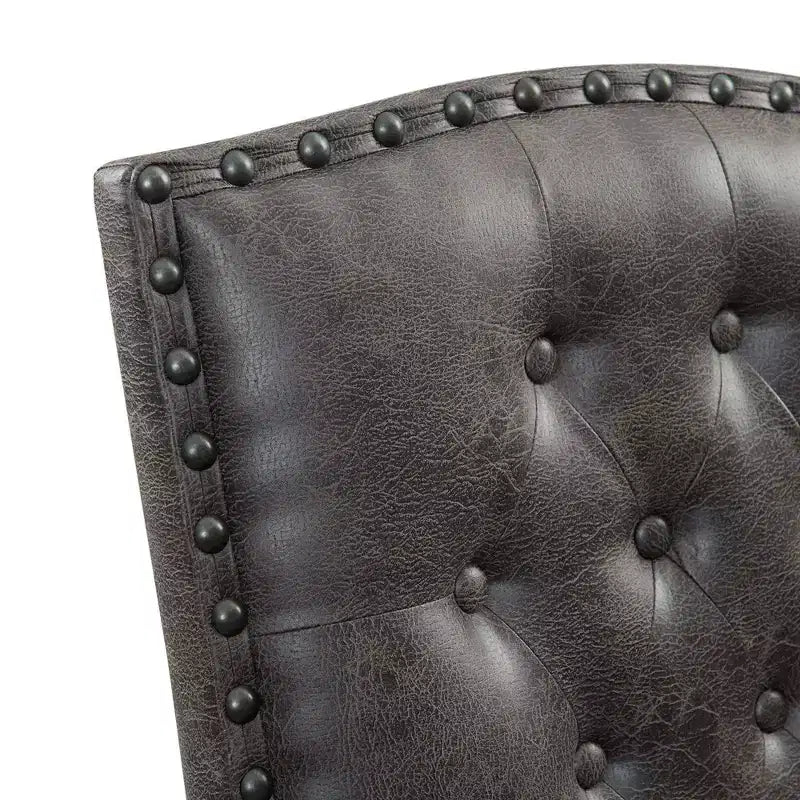 Tavolo da pranzo allungabile Hayward con 6 sedie con schienale alto e trapuntato, noce: Elegante base a doppio piedistallo
