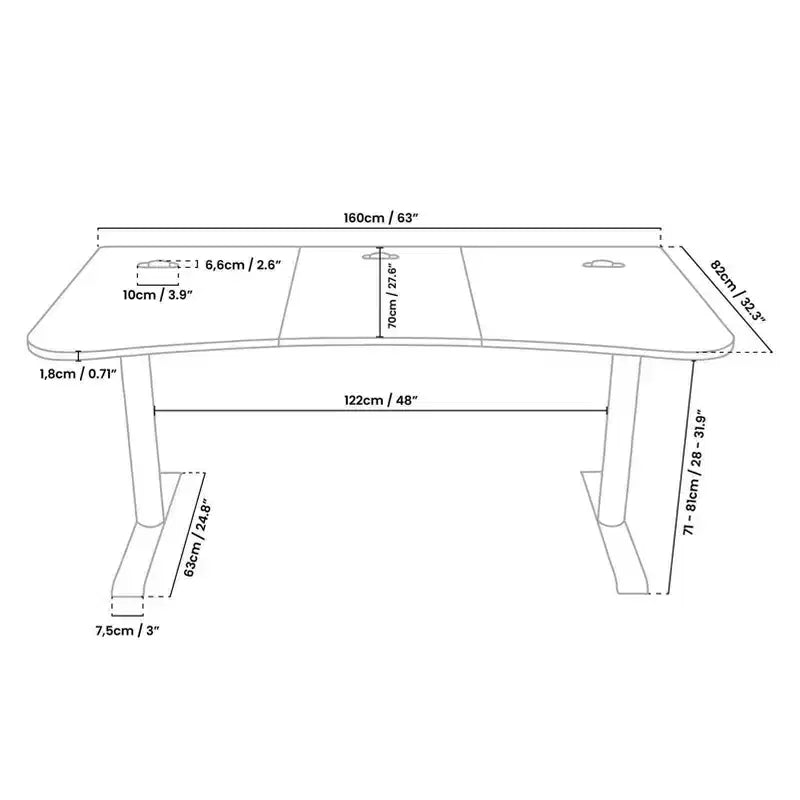 Scrivania Gaming e Ufficio Curva Ultrawide Edizione Speciale e Tappetino per Mouse Lavabile e 3 Fori Personalizzati per Supporti Monitor con Gestione Cavi
